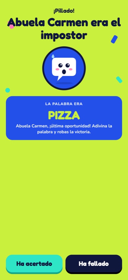 Pantalla de revelación